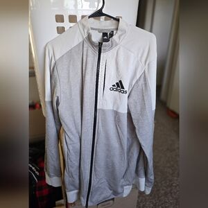 Adidas Light Gray and White Mesh Jacket